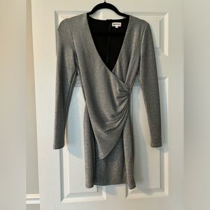 Revolve superdown shiny silver bodycon dress